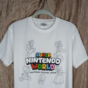 Super Nintendo World T-Shirt Adult Small White Universal Studios JAPAN Mario SS
